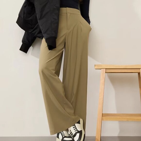 NWT Athleta Pinnacle Trousers in Olive Branch - Picture 1 of 13